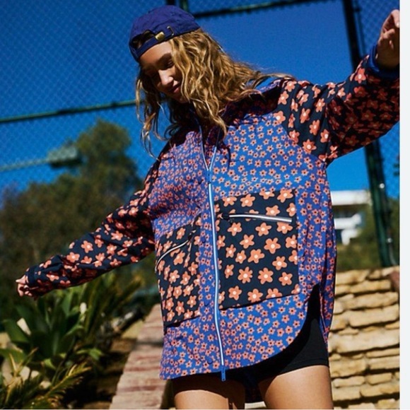 Free People Jackets & Blazers - Free People Singin' In The Rain Printed Packable Jacket Raincoat
